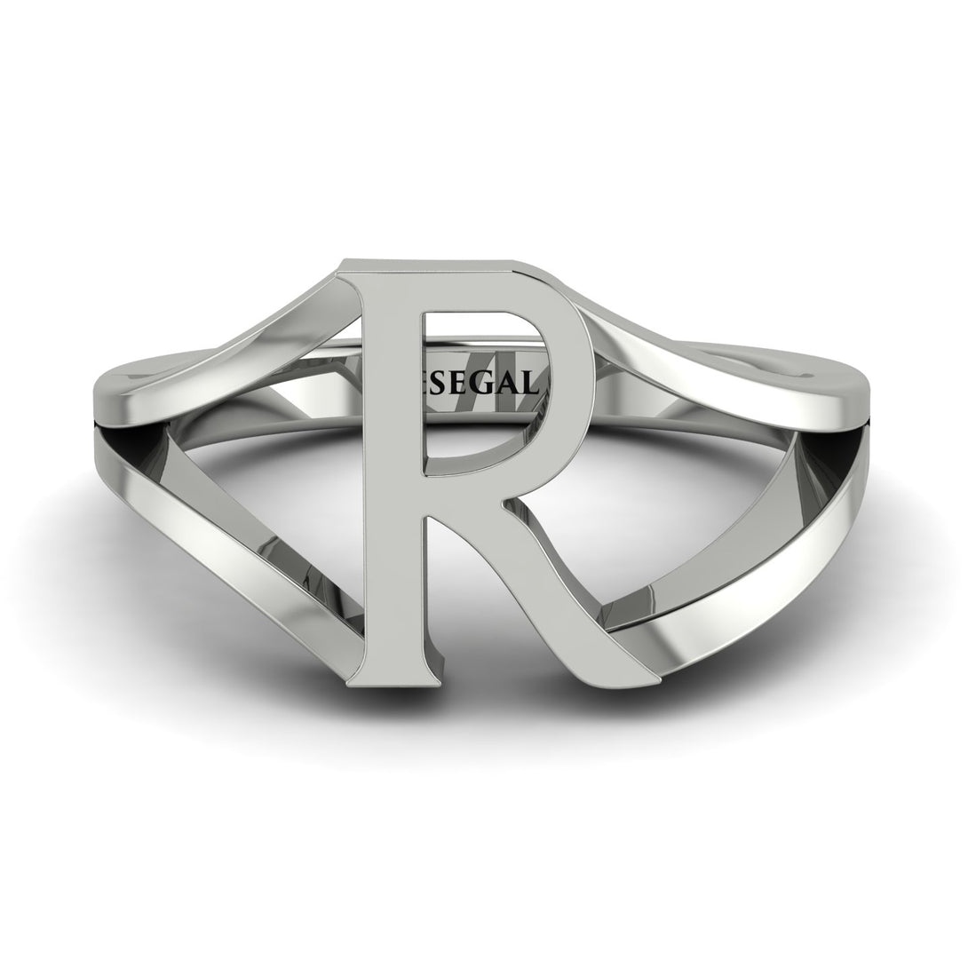Gold Initial R Ring