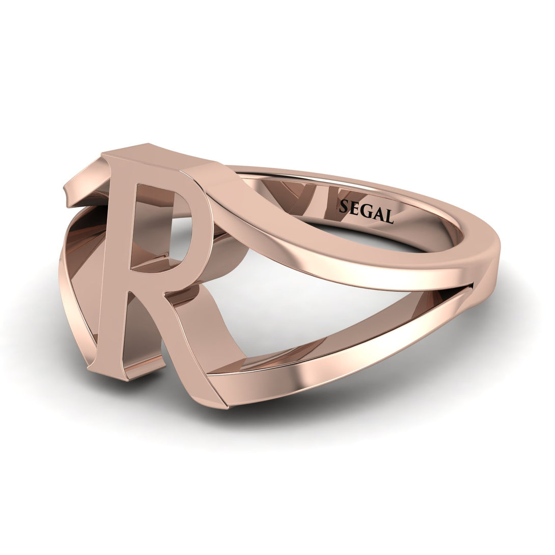Gold Initial R Ring