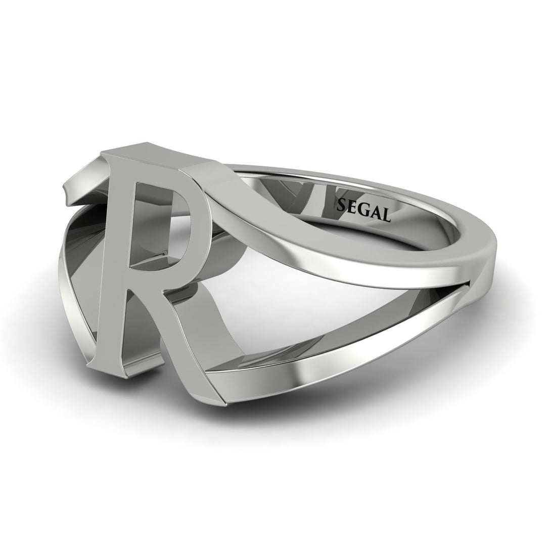 Gold Initial R Ring