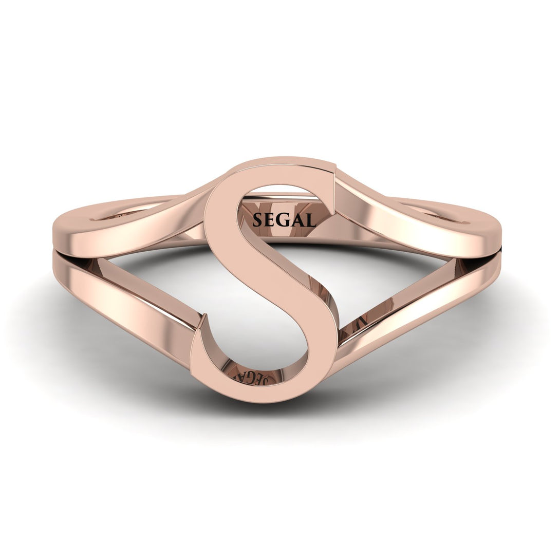 Gold Initial S Ring