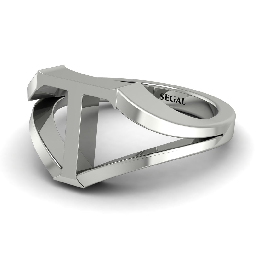 Gold Initial T Ring