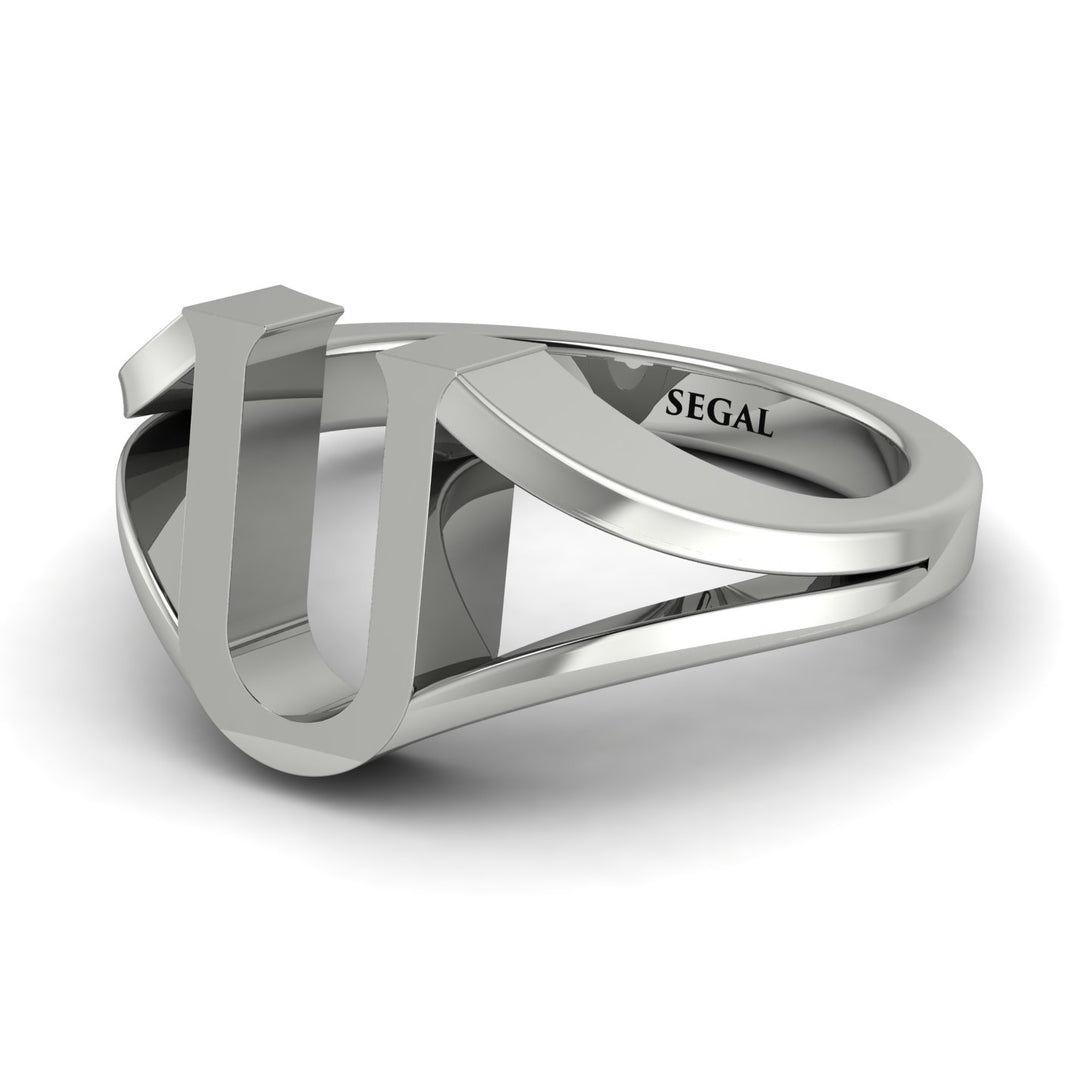 Gold Initial U Ring