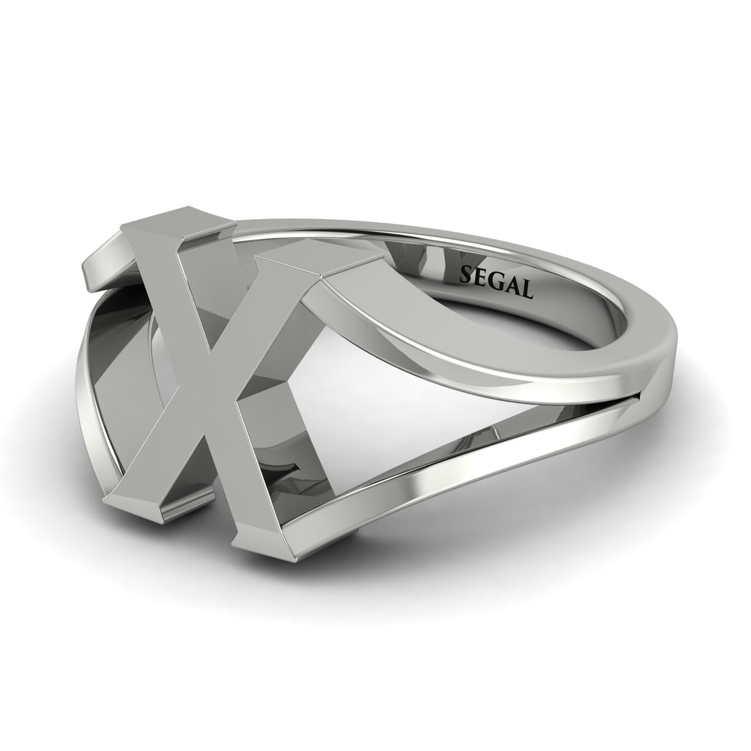 Gold Initial X Ring