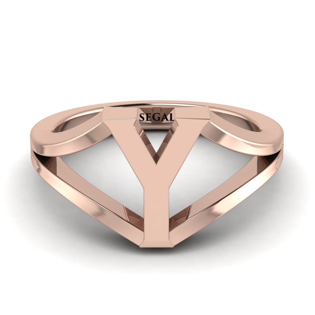 Gold Initial Y Ring