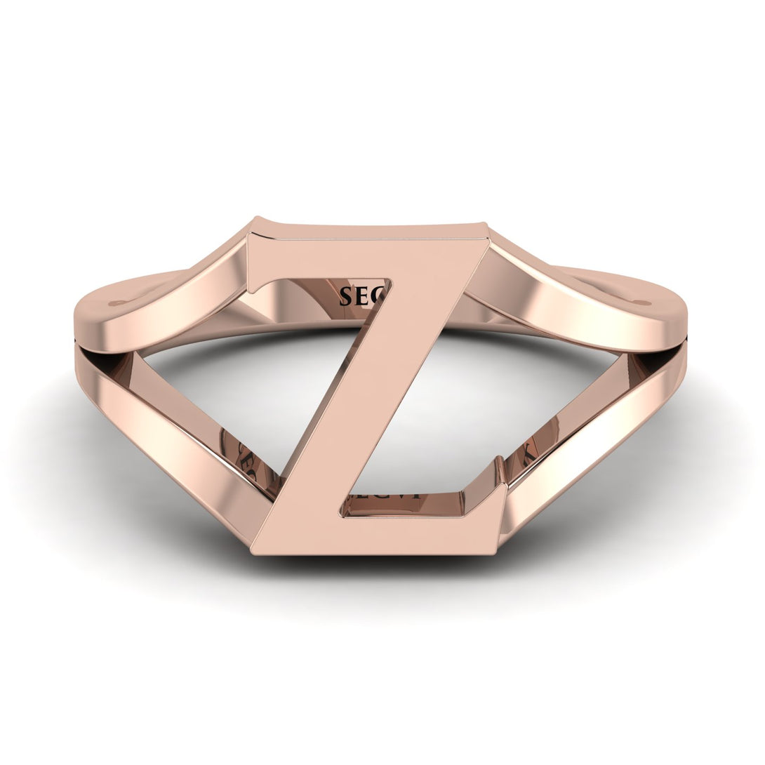 Gold Initial Z Ring