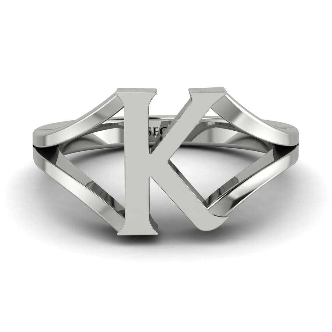 Gold Initial K Ring