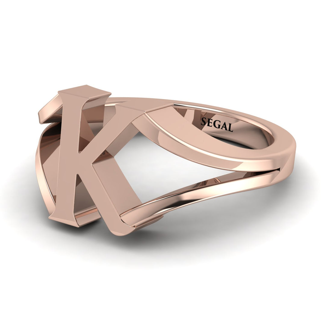 Gold Initial K Ring