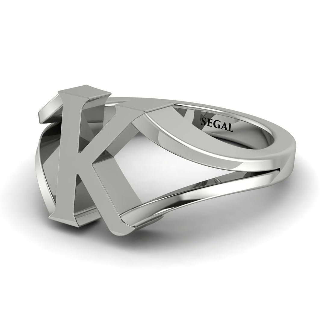 Gold Initial K Ring