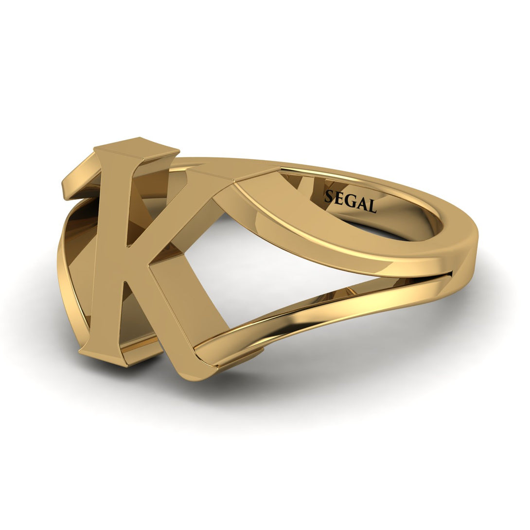 Gold Initial K Ring