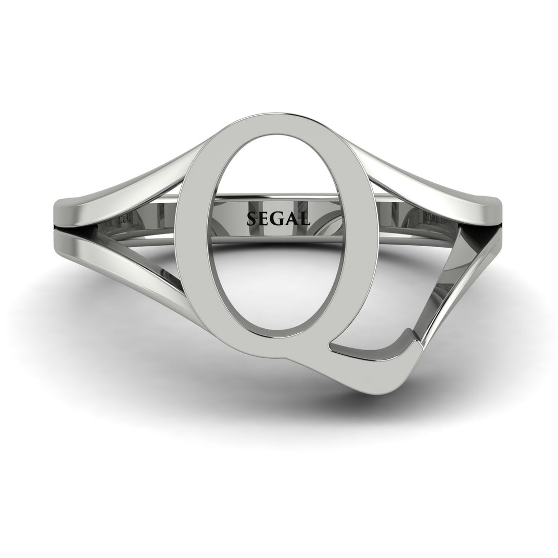 Gold Initial Q Ring