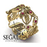 Anniversary ring 14K Yellow Gold Butterfly Vintage Victorian Ring Filigree Ring Ruby - Kaelyn no. 4