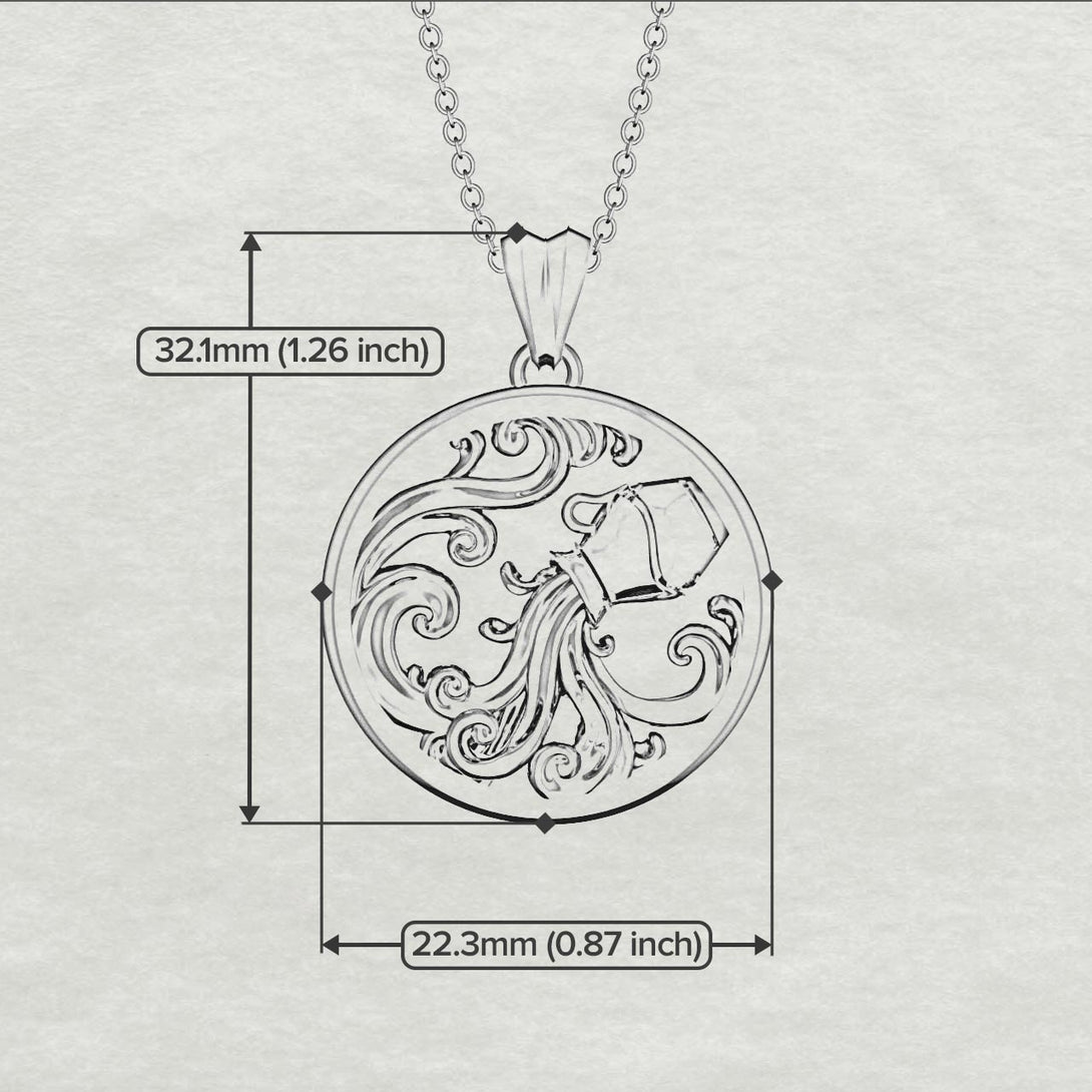 Elegant Zodiac Pendant - Aquarius No. 2