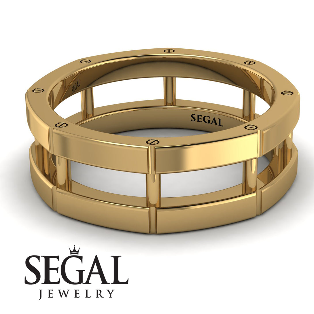 Architectural Minimalist Wedding Band - James No. 1