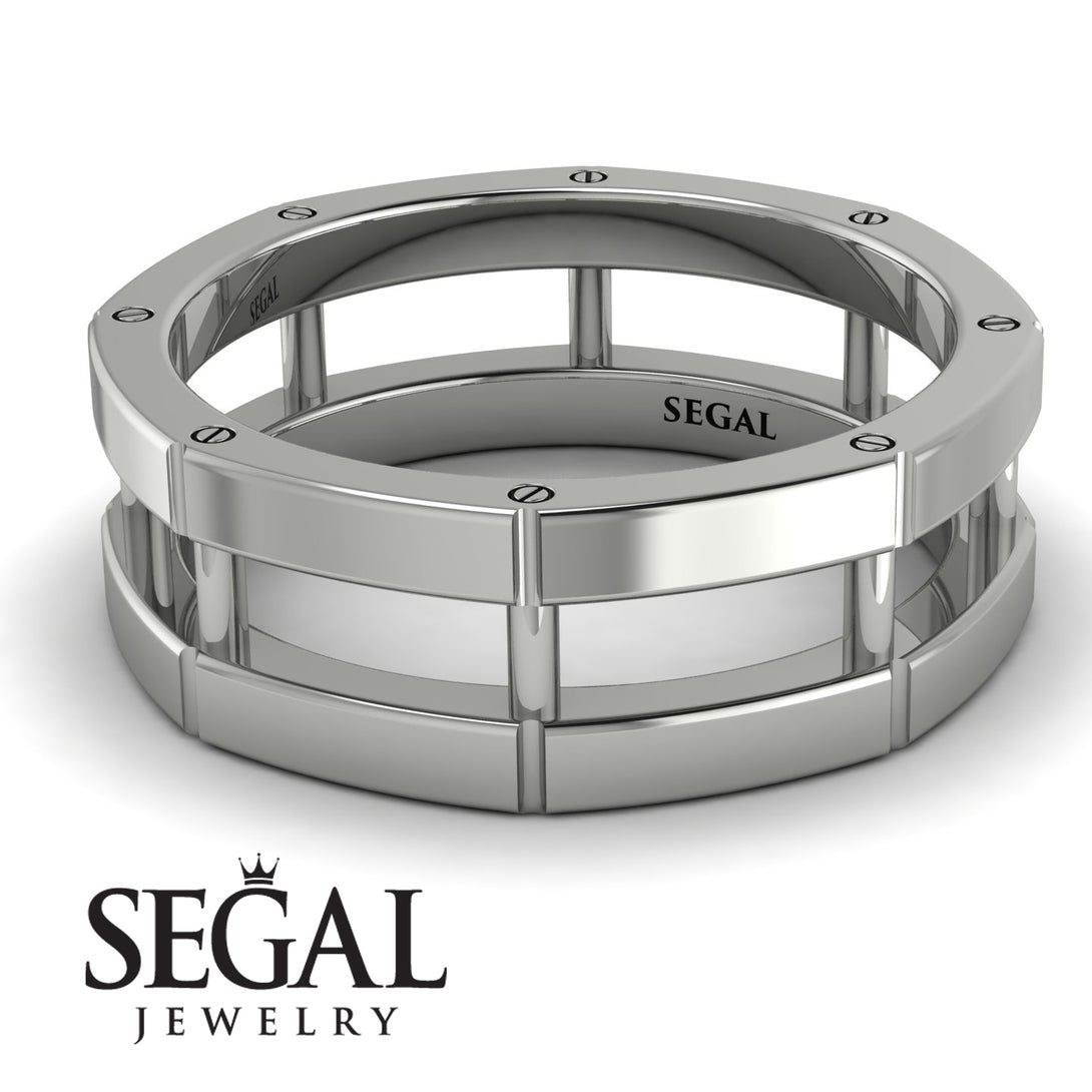 Architectural Minimalist Wedding Band - James No. 3