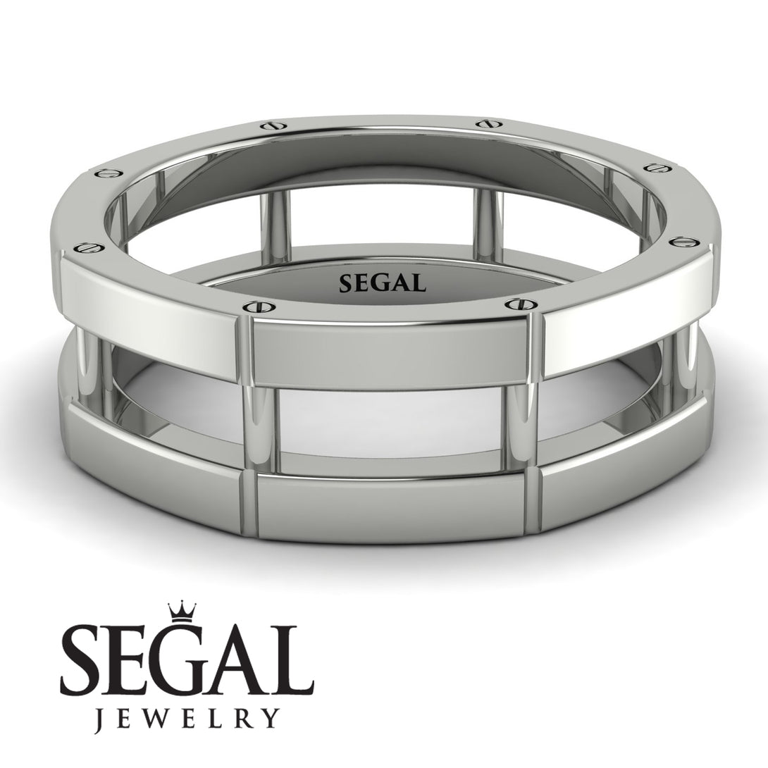 Architectural Minimalist Wedding Band - James No. 3