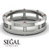 Architectural Hidden Ruby Wedding Band - Noah No. 12