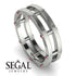 Architectural Hidden Ruby Wedding Band - Noah No. 12 image 3