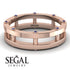 Architectural Hidden Sapphire Wedding Band - Noah No. 14