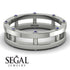 Architectural Hidden Sapphire Wedding Band - Noah No. 15