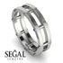 Architectural Hidden Sapphire Wedding Band - Noah No. 15 image 3