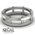 Architectural Hidden Black Diamond Wedding Band - Noah No. 9