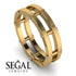 Architectural Hidden Diamond Wedding Band - Noah No. 1