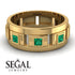 Architectural Princess Emerald Wedding Band - Henry No. 10