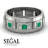 Architectural Princess Emerald Wedding Band - Henry No. 12