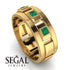 Architectural Princess Emerald Wedding Band - Henry No. 10