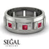 Architectural Princess Ruby Wedding Band - Henry No. 9