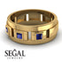 Architectural Princess Sapphire Wedding Band - Henry No. 13 image 6