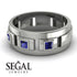 Architectural Princess Sapphire Wedding Band - Henry No. 15