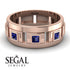 Architectural Princess Sapphire Wedding Band - Henry No. 14 image 2