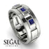 Architectural Princess Sapphire Wedding Band - Henry No. 15