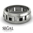 Architectural Princess Black Diamond Wedding Band - Henry No. 6 image 6