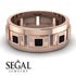 Architectural Princess Black Diamond Wedding Band - Henry No. 5