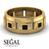 Architectural Princess Black Diamond Wedding Band - Henry No. 4
