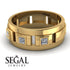 Architectural Princess Diamond Wedding Band - Henry No. 1