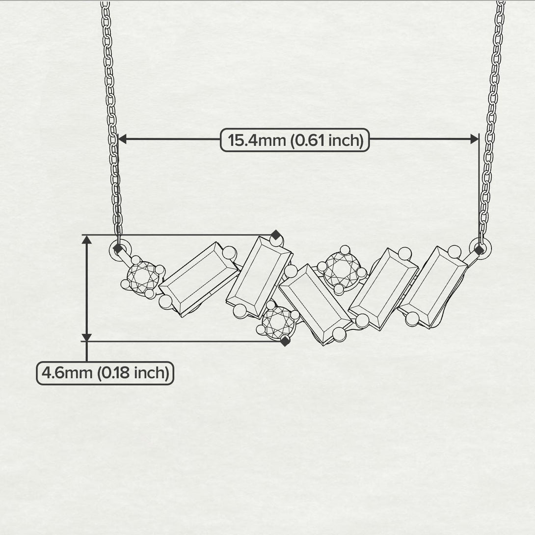 Baguette Black Diamond Necklace - Arielle No. 52
