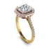 Two Tones Gorgeous Radiant Cut Diamond Pave Engagement Ring With Hidden Stone - Felicity No. 76