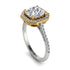 Two Tones Gorgeous Radiant Cut Diamond Pave Engagement Ring With Hidden Stone - Felicity No. 77