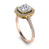 Two Tones Gorgeous Radiant Cut Diamond Pave Engagement Ring With Hidden Stone - Felicity No. 76