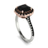 Two Tones Gorgeous Radiant Cut Black Diamond Pave Engagement Ring With Hidden Stone - Felicity No. 81