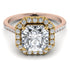 Two Tones Gorgeous Radiant Cut Diamond Pave Engagement Ring With Hidden Stone - Felicity No. 76