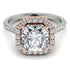 Two Tones Gorgeous Radiant Cut Diamond Pave Engagement Ring With Hidden Stone - Felicity No. 78