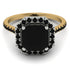 Two Tones Gorgeous Radiant Cut Black Diamond Pave Engagement Ring With Hidden Stone - Felicity No. 80