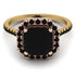 Two Tones Gorgeous Radiant Cut Black Diamond Pave Engagement Ring With Hidden Stone - Felicity No. 79