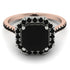 Two Tones Gorgeous Radiant Cut Black Diamond Pave Engagement Ring With Hidden Stone - Felicity No. 81