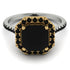 Two Tones Gorgeous Radiant Cut Black Diamond Pave Engagement Ring With Hidden Stone - Felicity No. 80