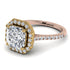 Two Tones Gorgeous Radiant Cut Diamond Pave Engagement Ring With Hidden Stone - Felicity No. 76